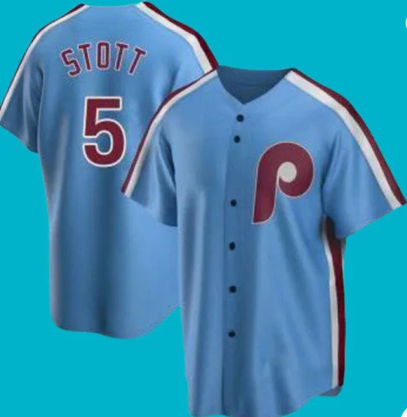 2024 MLB Men Philadelphia Phillies #5 Stott Nike light blue Home Limited Player Jersey->philadelphia phillies->MLB Jersey